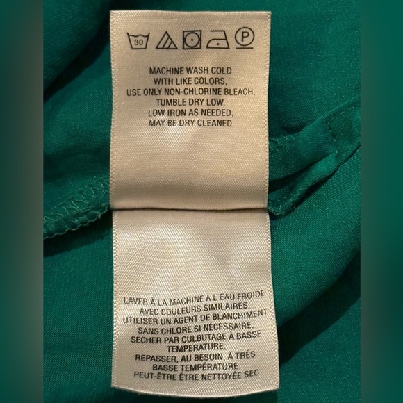 Maeve Anthropologie emerald green lightweight preppy blouse women’s size 0 - Picture 8 of 8